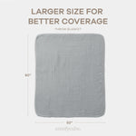 Comfy Cubs Adult Muslin Blanket in Heather Blue - 