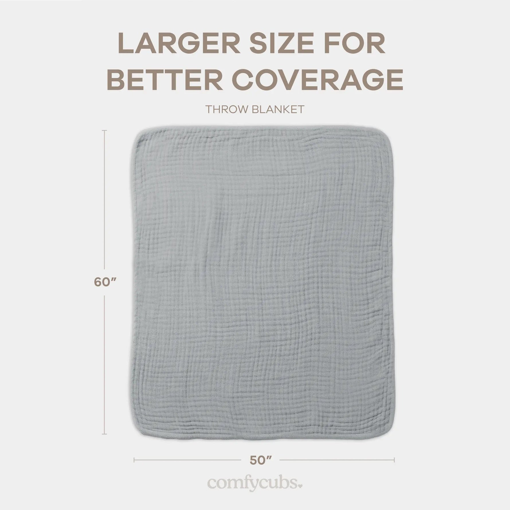 Comfy Cubs Adult Muslin Blanket in Heather Blue - 