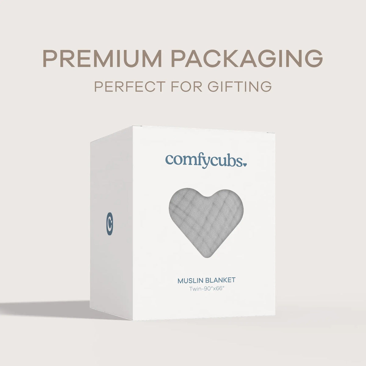 Comfy Cubs Adult Muslin Blanket in Heather Blue - 