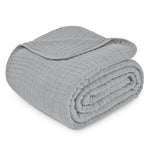 Comfy Cubs Adult Muslin Blanket in Heather Blue - 