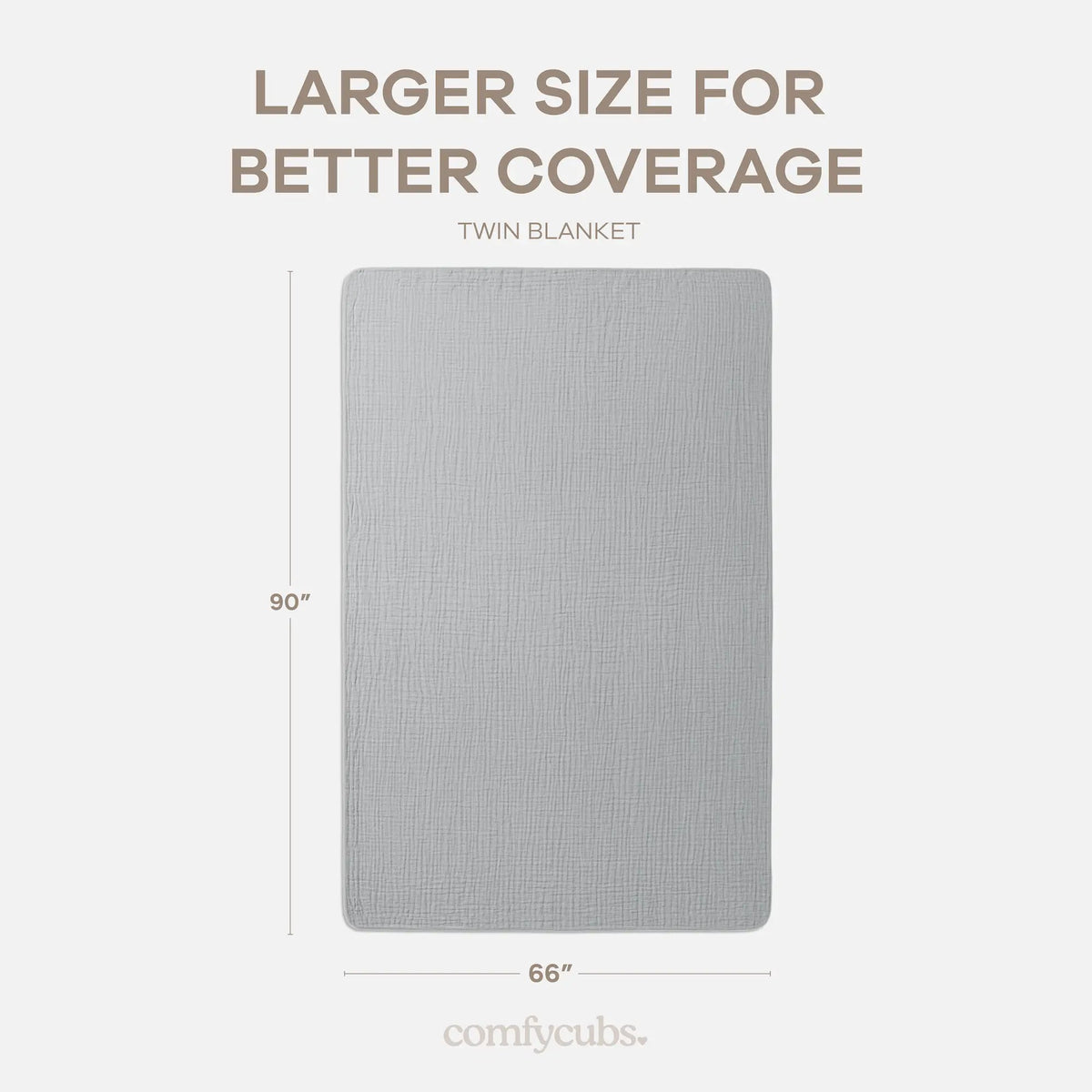 Comfy Cubs Adult Muslin Blanket in Heather Blue - 