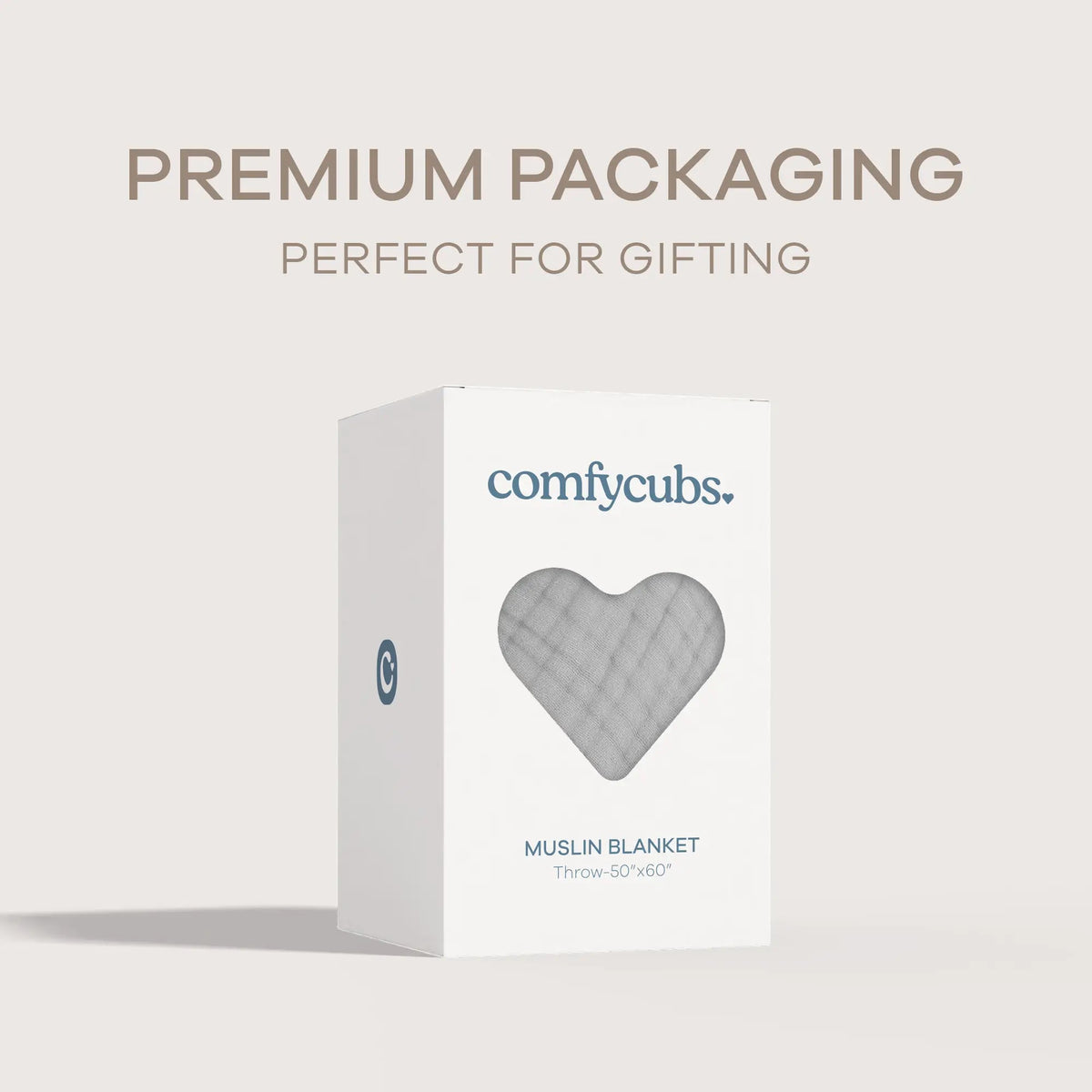 Comfy Cubs Adult Muslin Blanket in Heather Blue - 