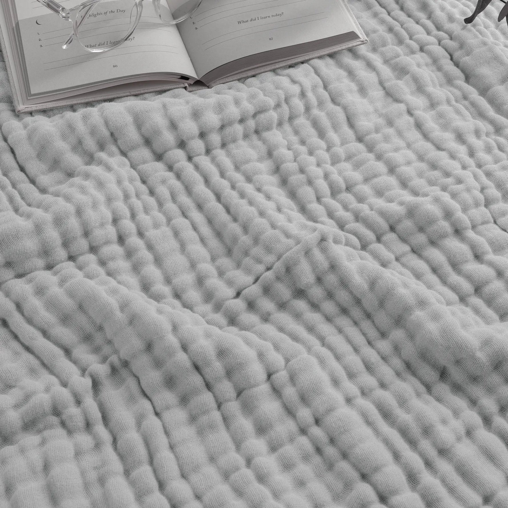 Comfy Cubs Adult Muslin Blanket in Heather Blue - 