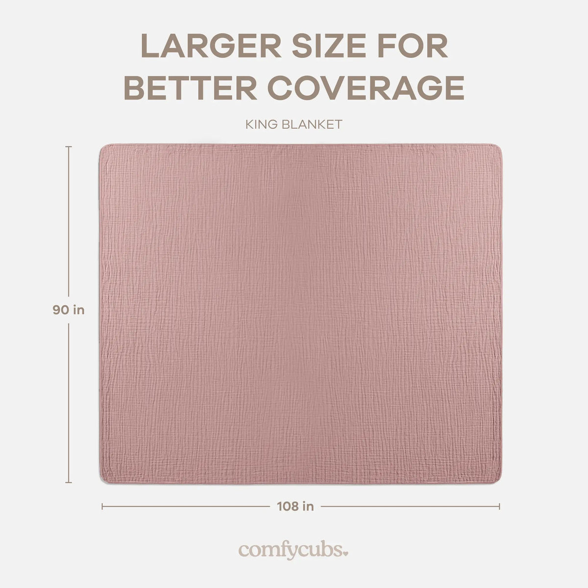 Comfy Cubs Adult Muslin Blanket in Mauve - 