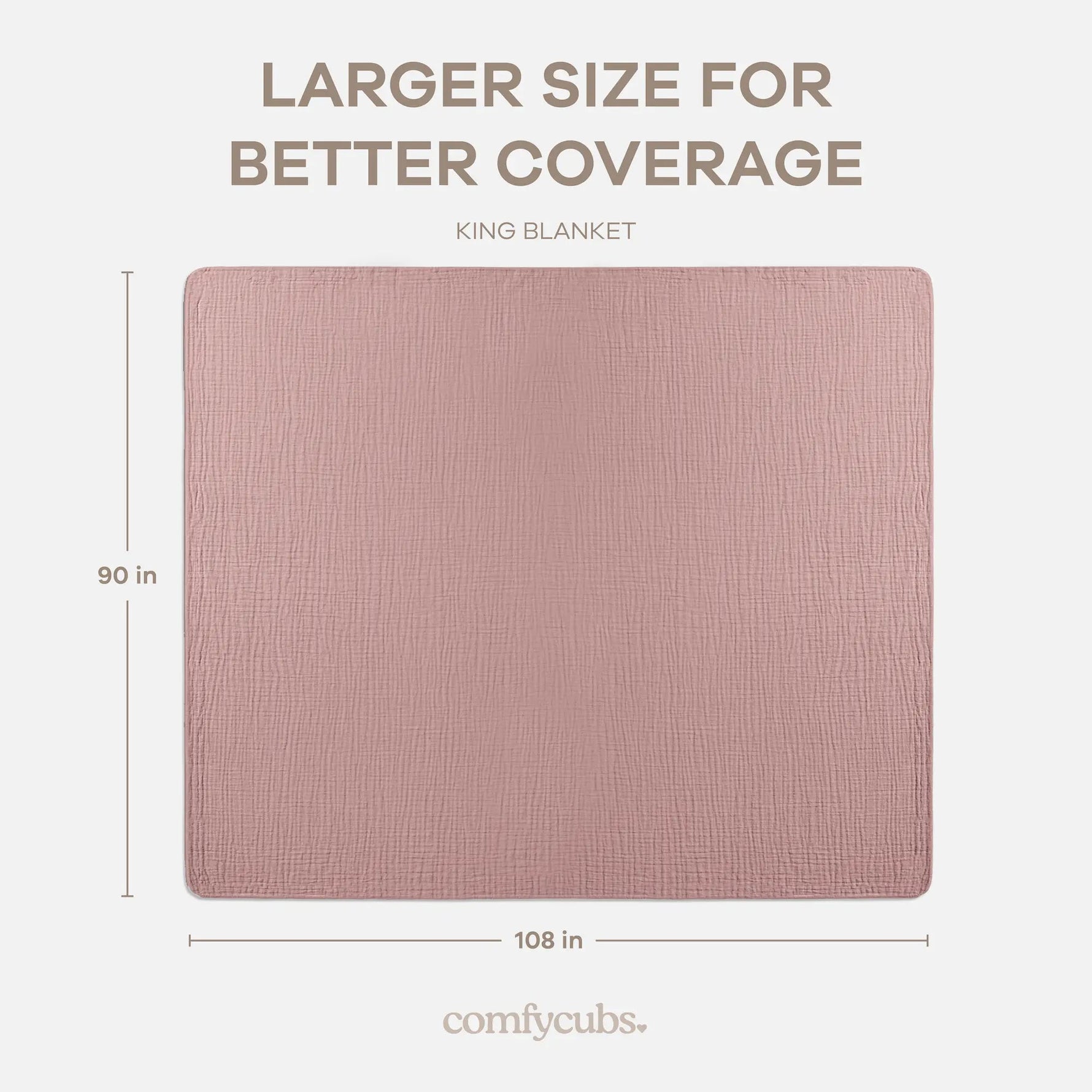 Comfy Cubs Adult Muslin Blanket in Mauve - 
