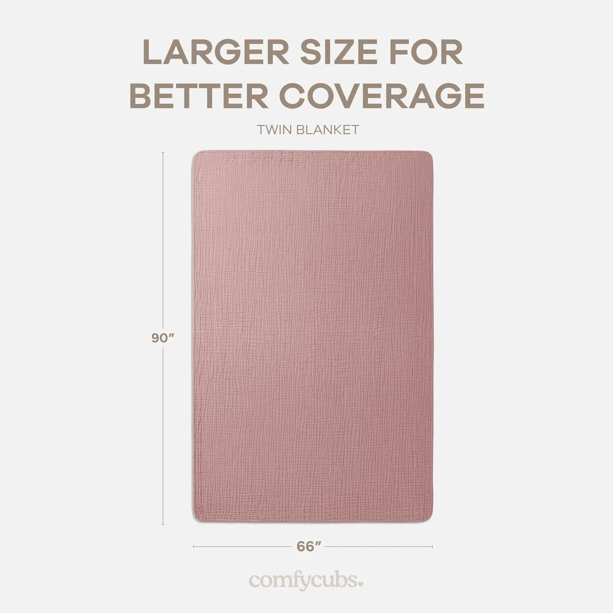 Comfy Cubs Adult Muslin Blanket in Mauve - 