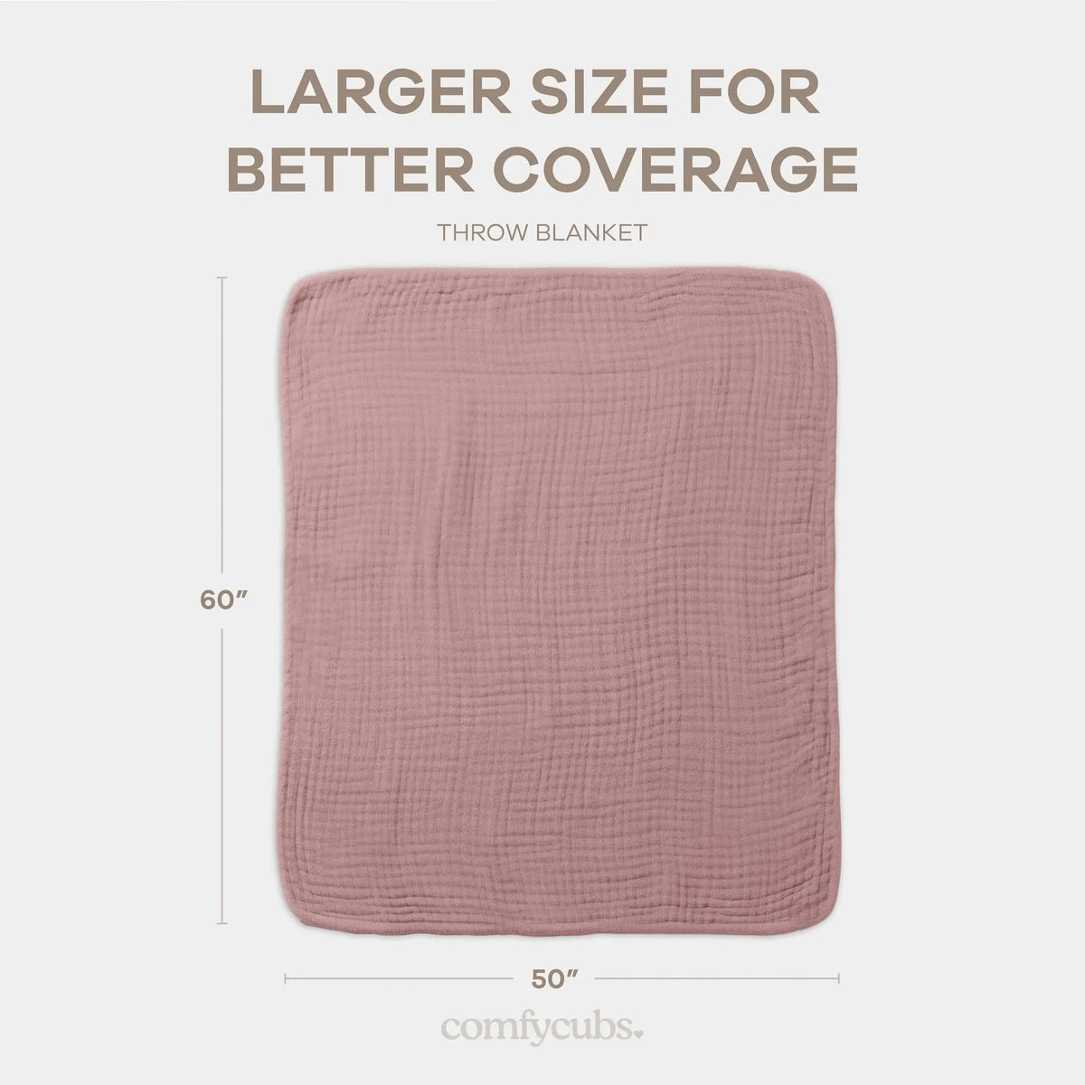 Comfy Cubs Adult Muslin Blanket in Mauve - 