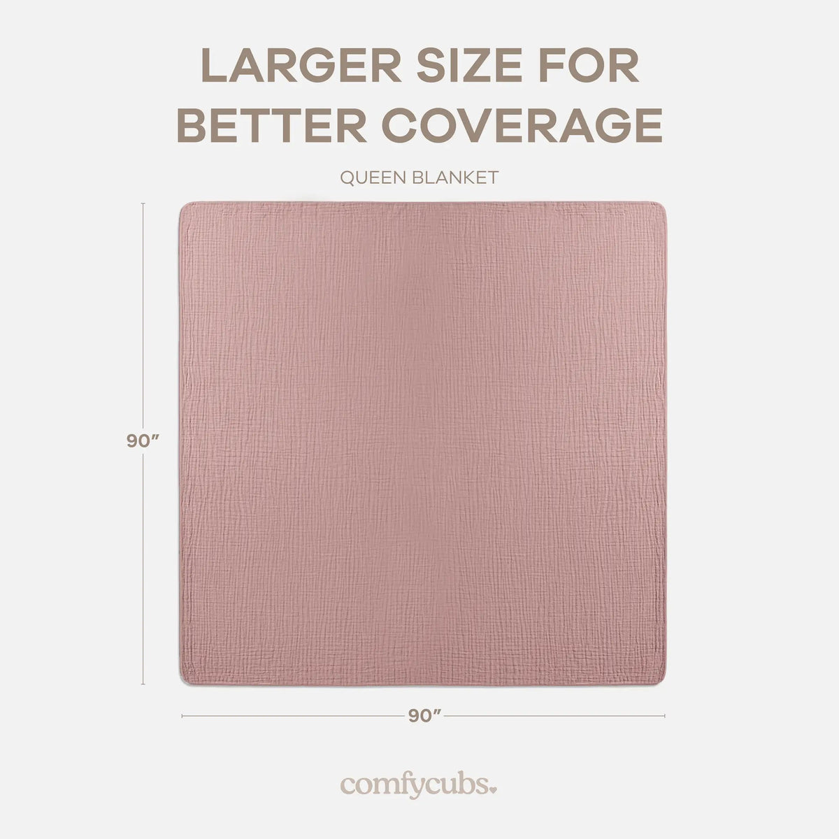 Comfy Cubs Adult Muslin Blanket in Mauve - 