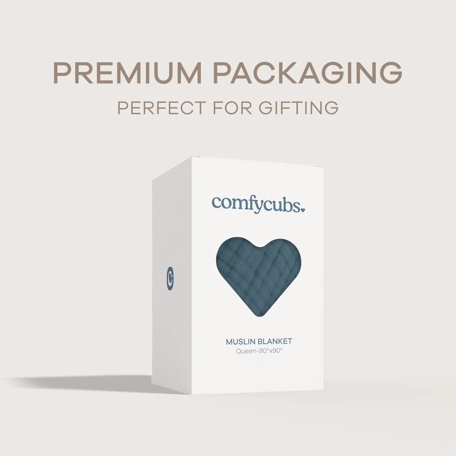 Comfy Cubs Adult Muslin Blanket in Neptune - 