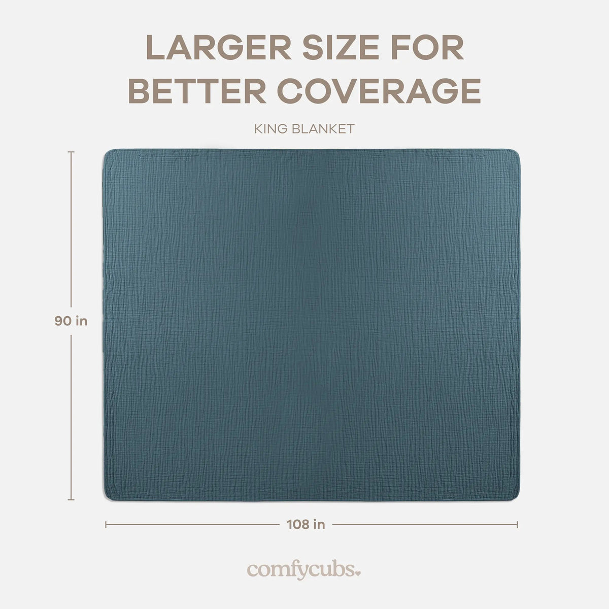 Comfy Cubs Adult Muslin Blanket in Neptune - 