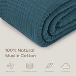 Comfy Cubs Adult Muslin Blanket in Neptune - 