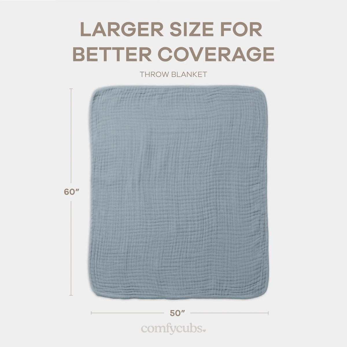 Comfy Cubs Adult Muslin Blanket in Pacific Blue - 