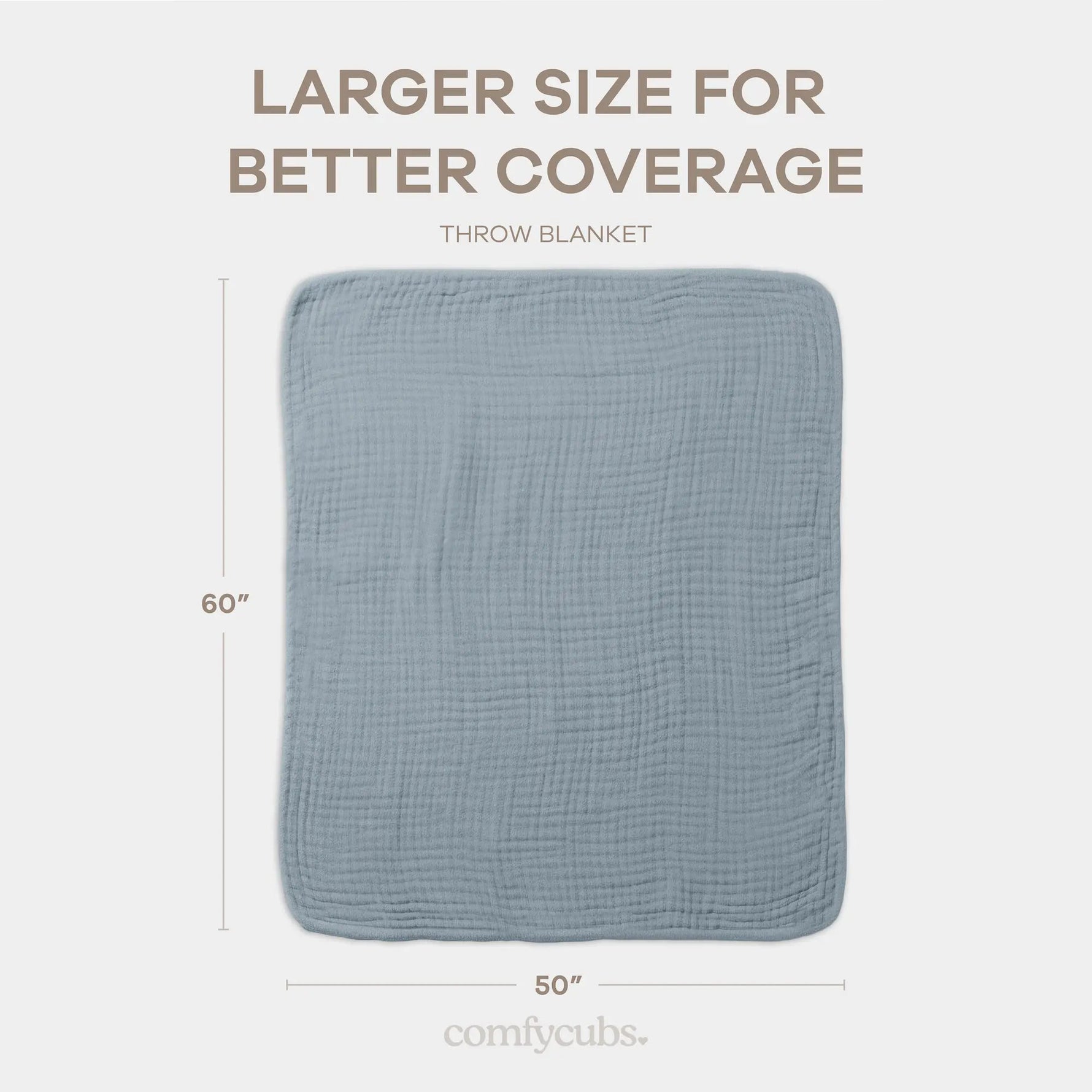 Comfy Cubs Adult Muslin Blanket in Pacific Blue - 