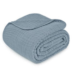 Comfy Cubs Adult Muslin Blanket in Pacific Blue - 