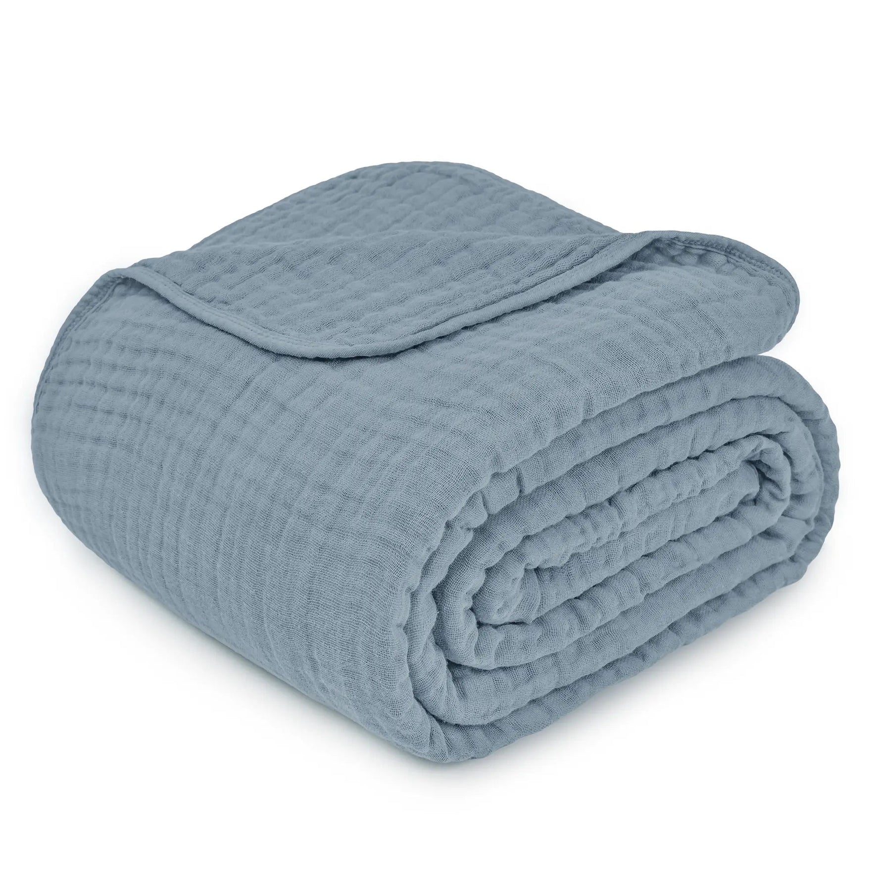 Comfy Cubs Adult Muslin Blanket in Pacific Blue - 