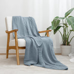 Comfy Cubs Adult Muslin Blanket in Pacific Blue - 