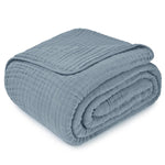 Comfy Cubs Adult Muslin Blanket in Pacific Blue - 