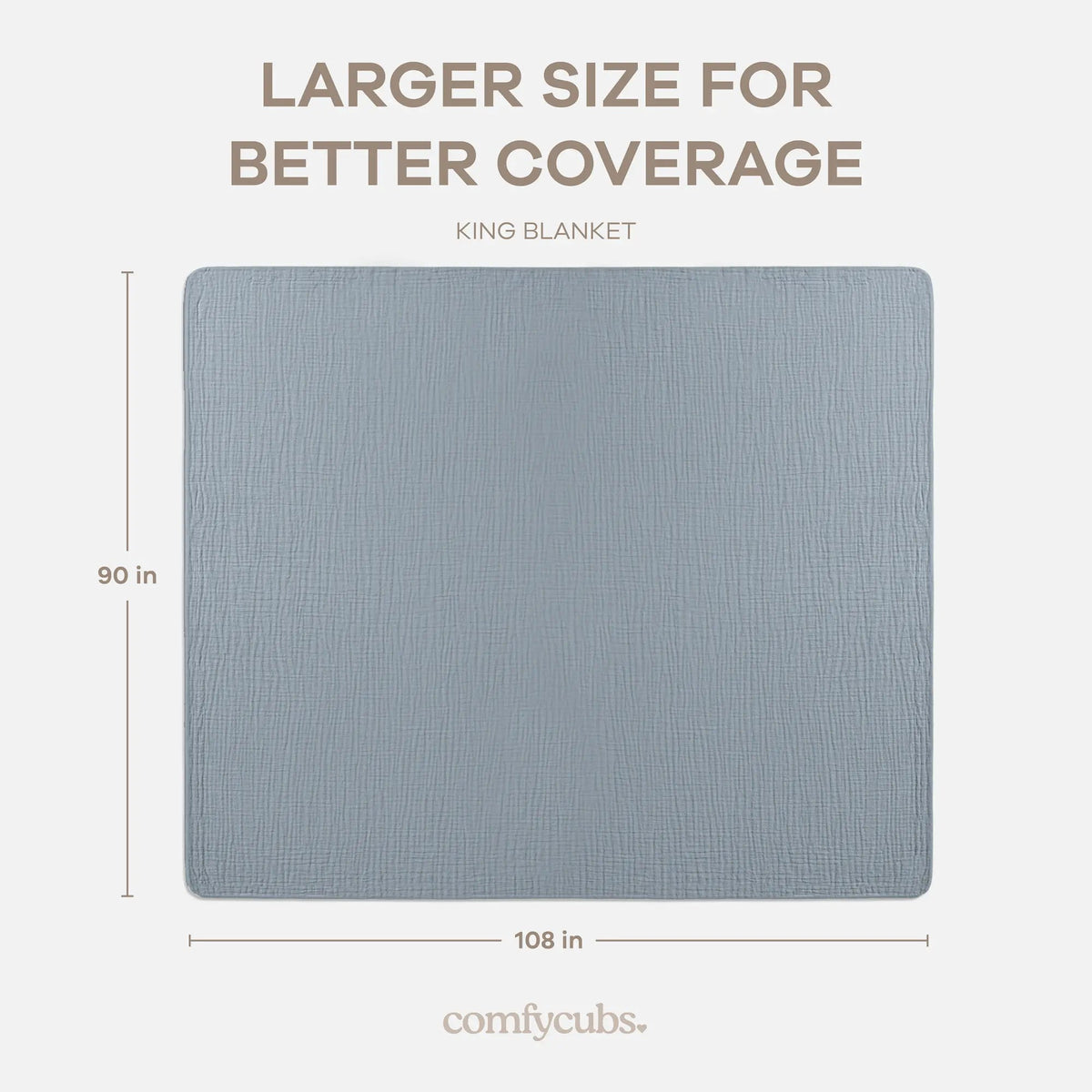 Comfy Cubs Adult Muslin Blanket in Pacific Blue - 