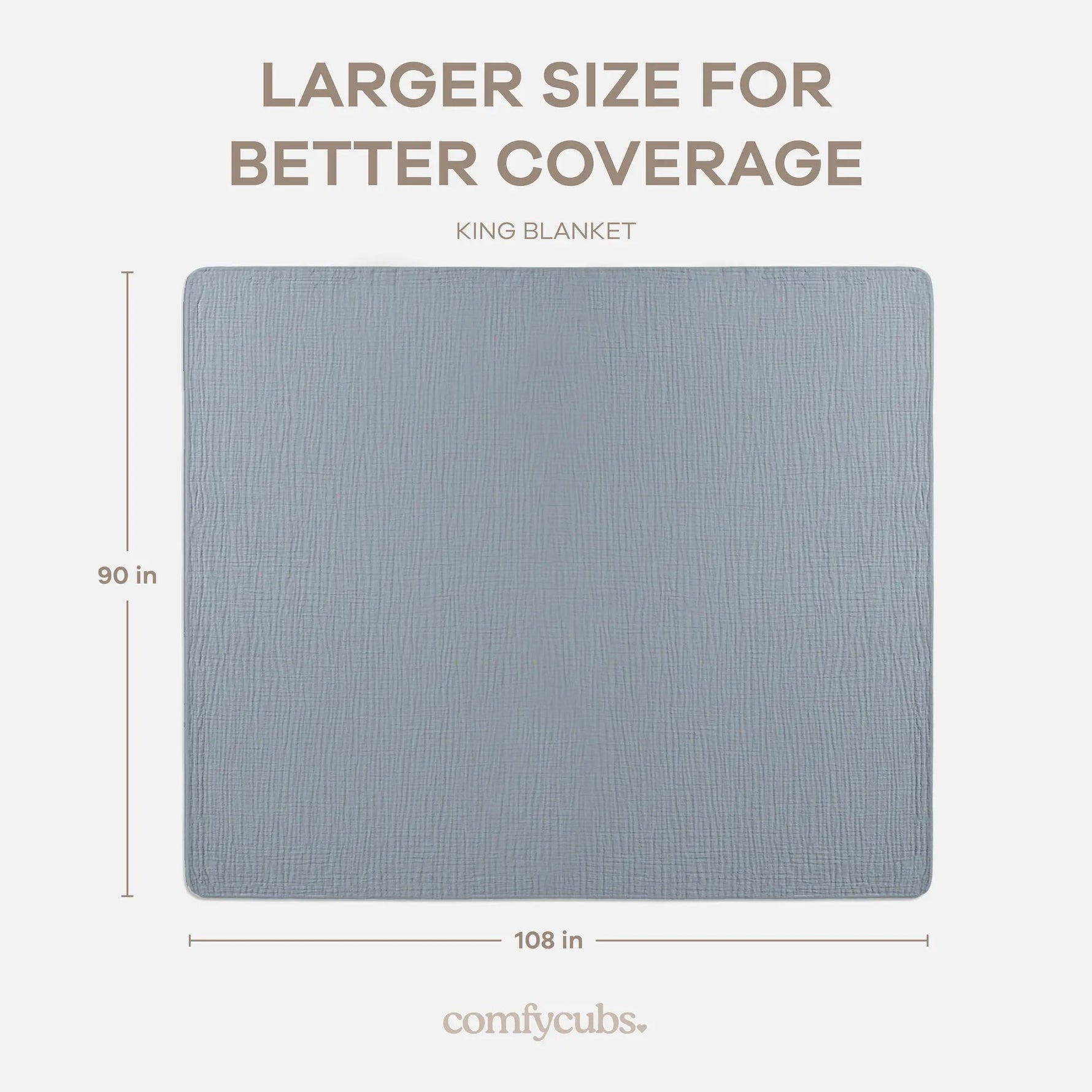 Comfy Cubs Adult Muslin Blanket in Pacific Blue - 