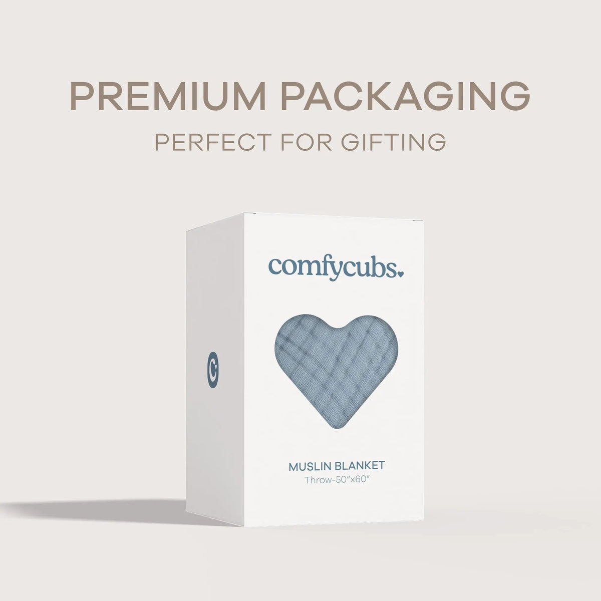 Comfy Cubs Adult Muslin Blanket in Pacific Blue - 