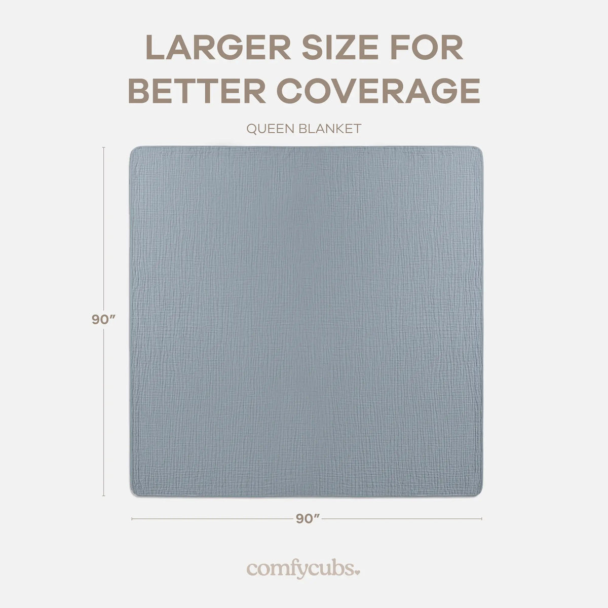 Comfy Cubs Adult Muslin Blanket in Pacific Blue - 