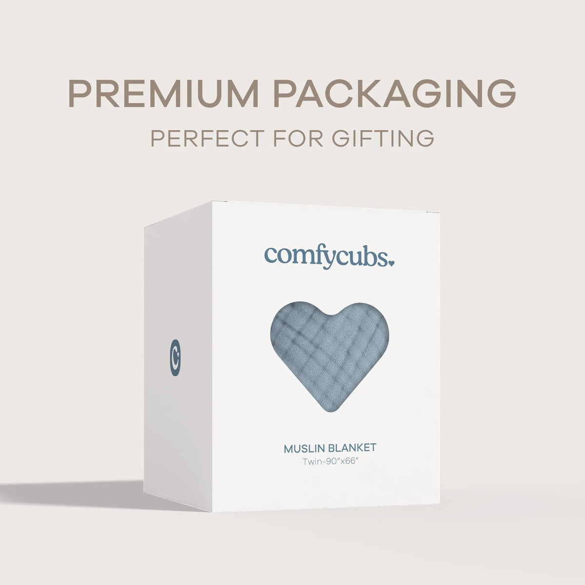 Comfy Cubs Adult Muslin Blanket in Pacific Blue - 