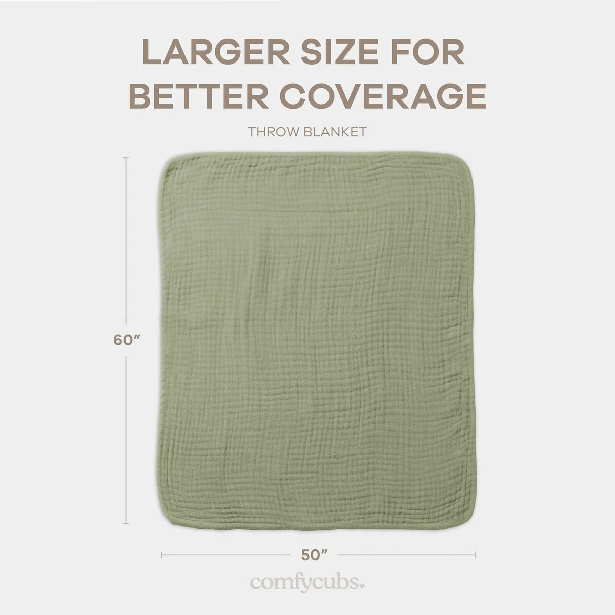Comfy Cubs Adult Muslin Blanket in Sage - 