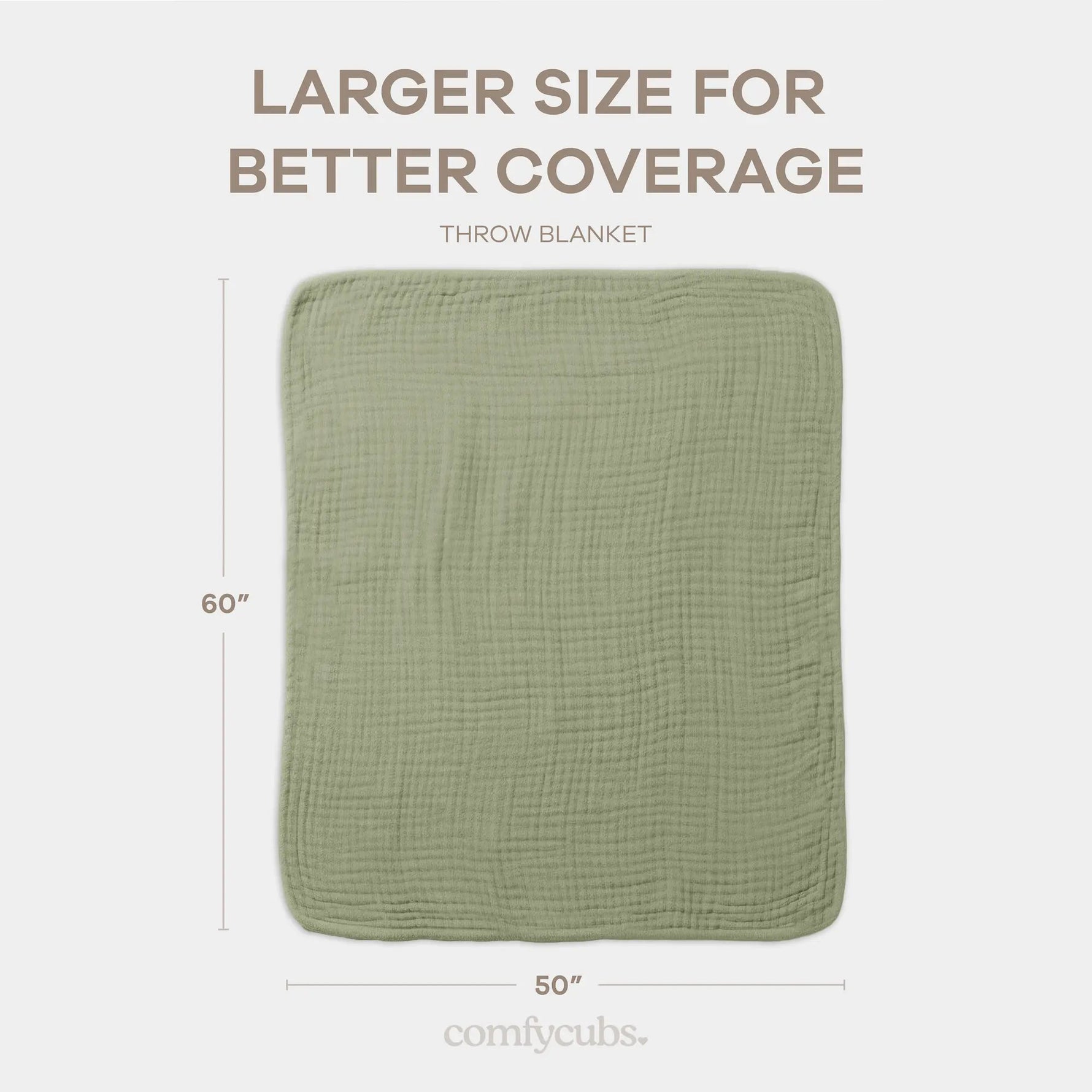 Comfy Cubs Adult Muslin Blanket in Sage - 