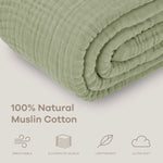 Comfy Cubs Adult Muslin Blanket in Sage - 