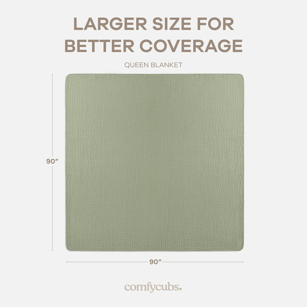 Comfy Cubs Adult Muslin Blanket in Sage - 