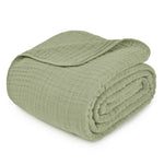 Comfy Cubs Adult Muslin Blanket in Sage - 