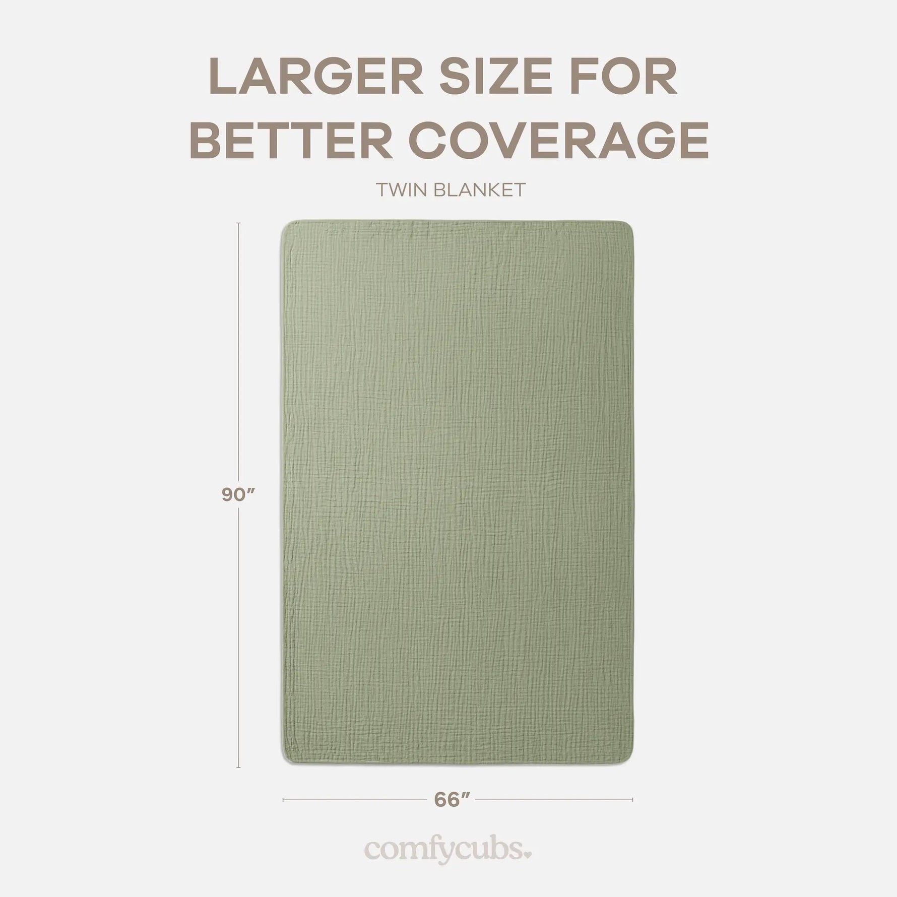 Comfy Cubs Adult Muslin Blanket in Sage - 