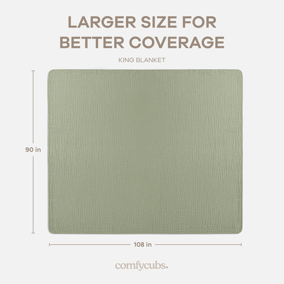 Comfy Cubs Adult Muslin Blanket in Sage - 