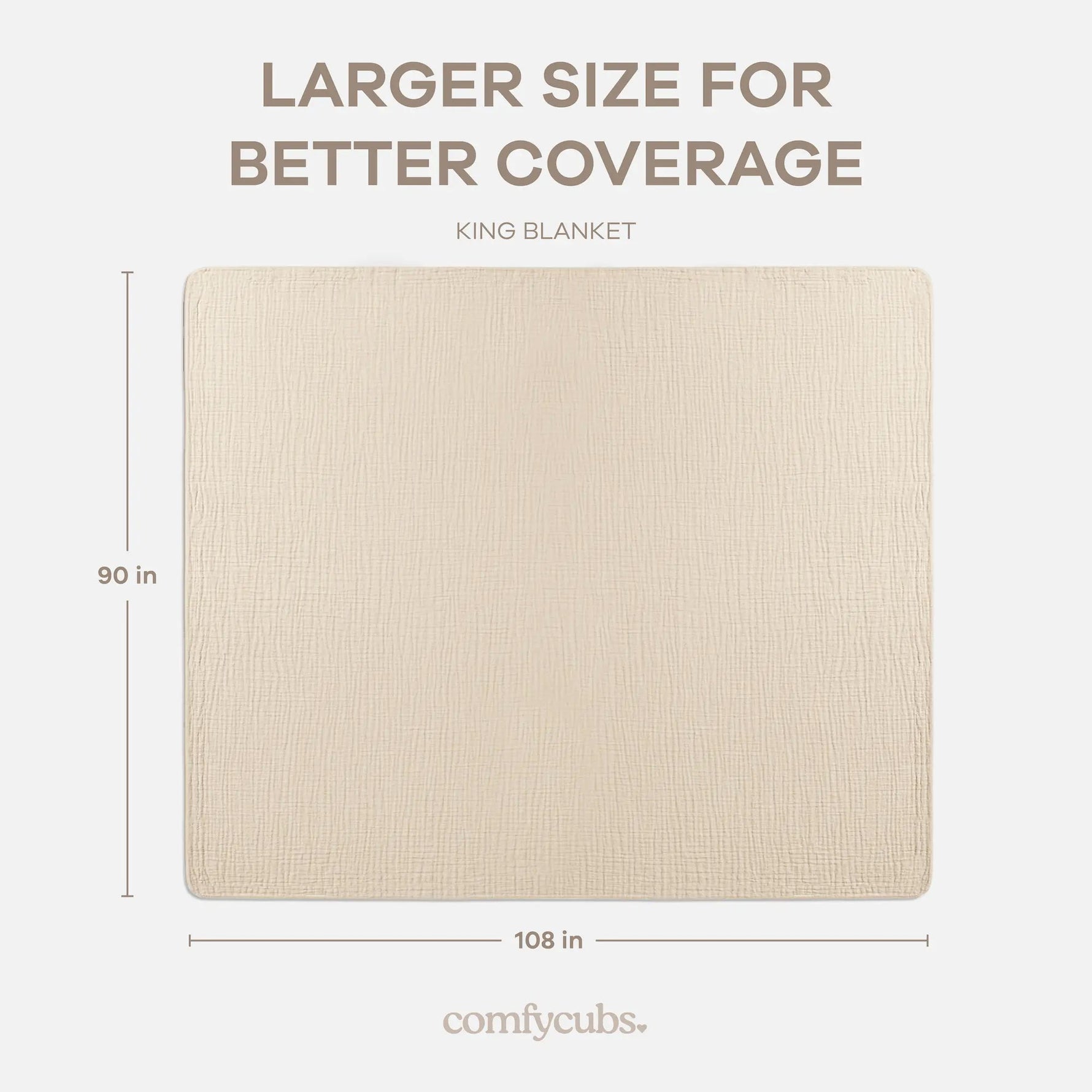 Comfy Cubs Adult Muslin Blanket in Sand - 