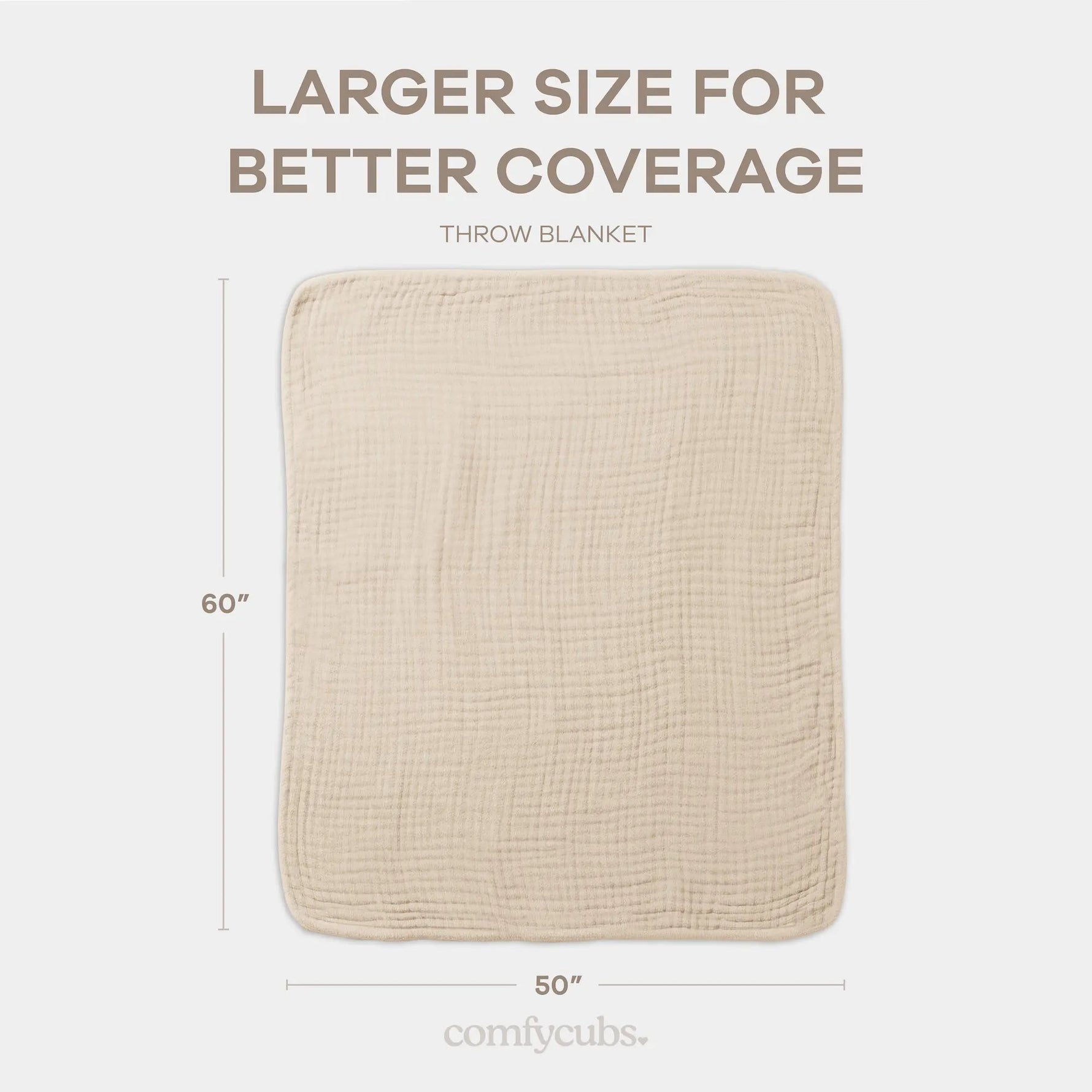 Comfy Cubs Adult Muslin Blanket in Sand - 