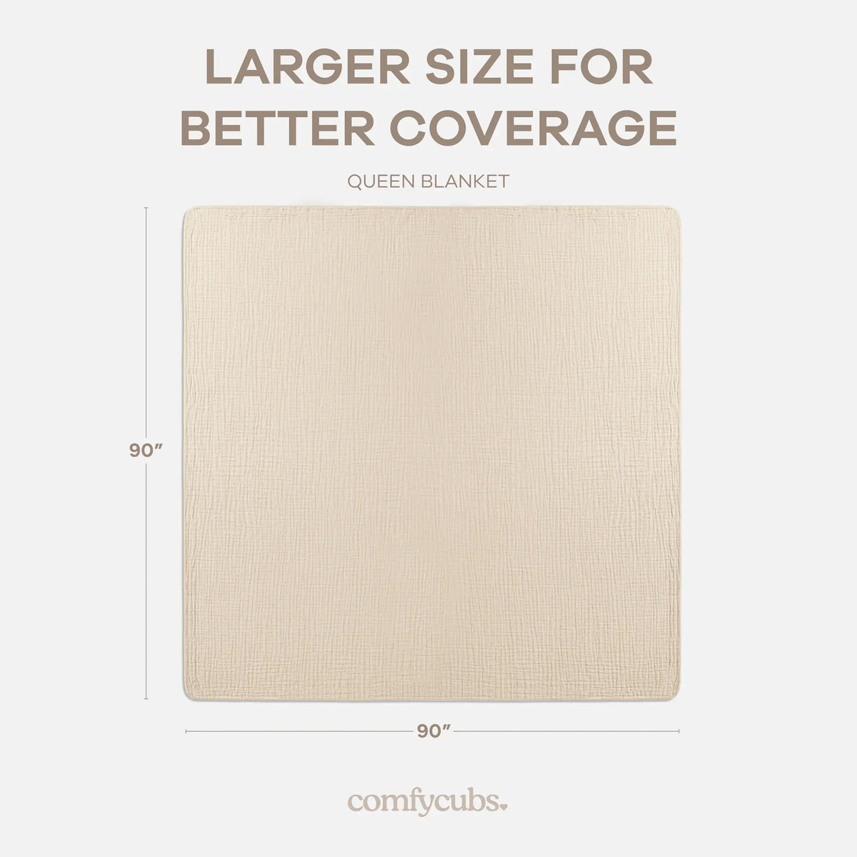 Comfy Cubs Adult Muslin Blanket in Sand - 