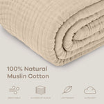 Comfy Cubs Adult Muslin Blanket in Sand - 