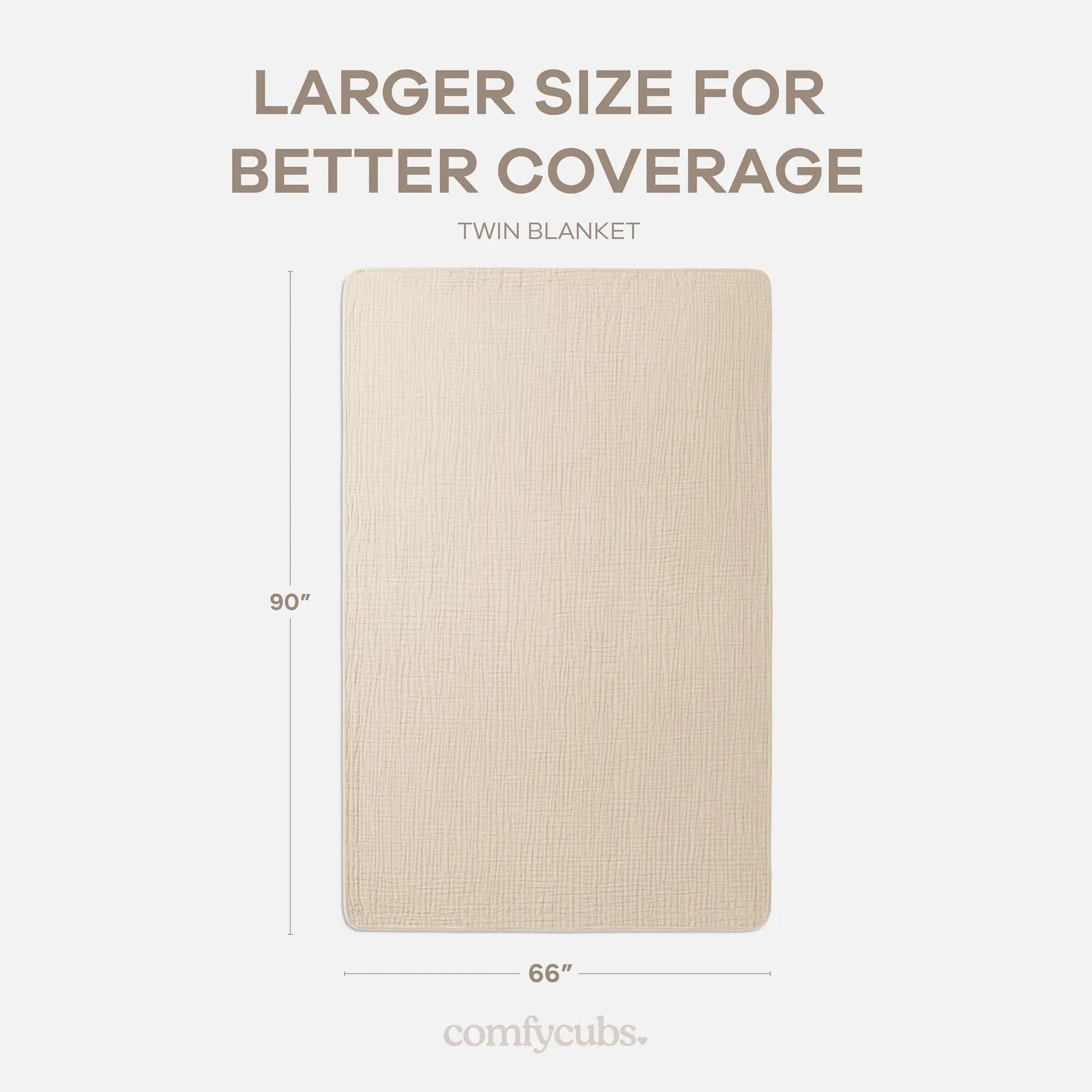 Comfy Cubs Adult Muslin Blanket in Sand - 