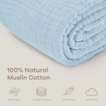 Comfy Cubs Adult Muslin Blanket in Sky Blue - 