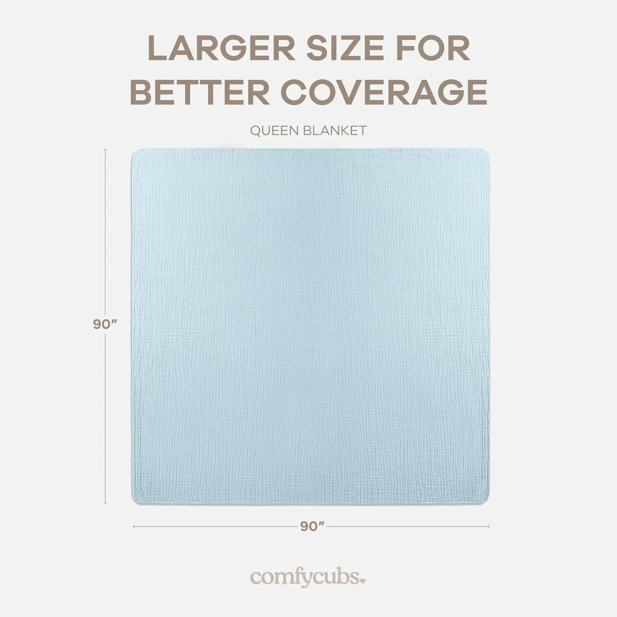 Comfy Cubs Adult Muslin Blanket in Sky Blue - 