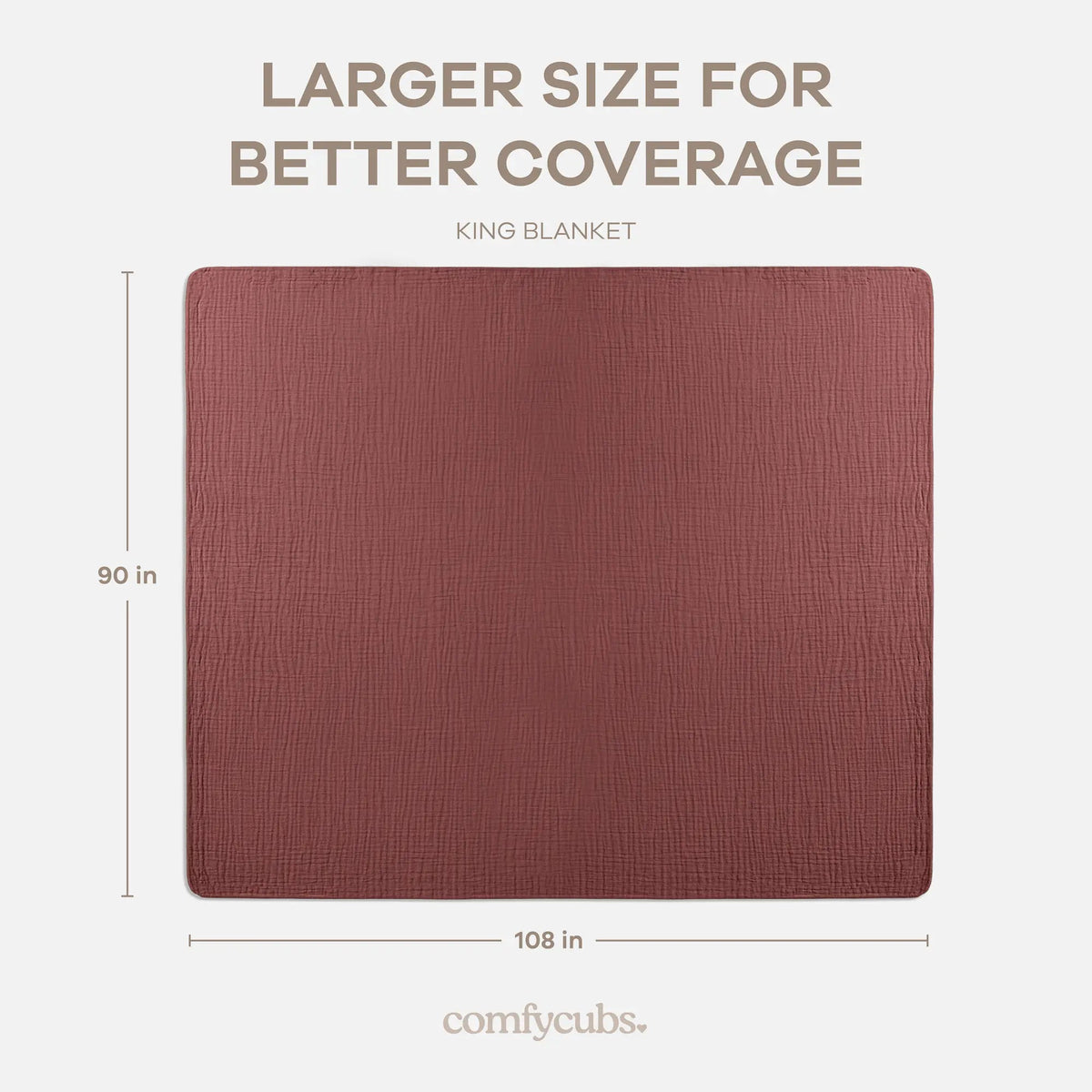 Comfy Cubs Adult Muslin Blanket in Wine - 