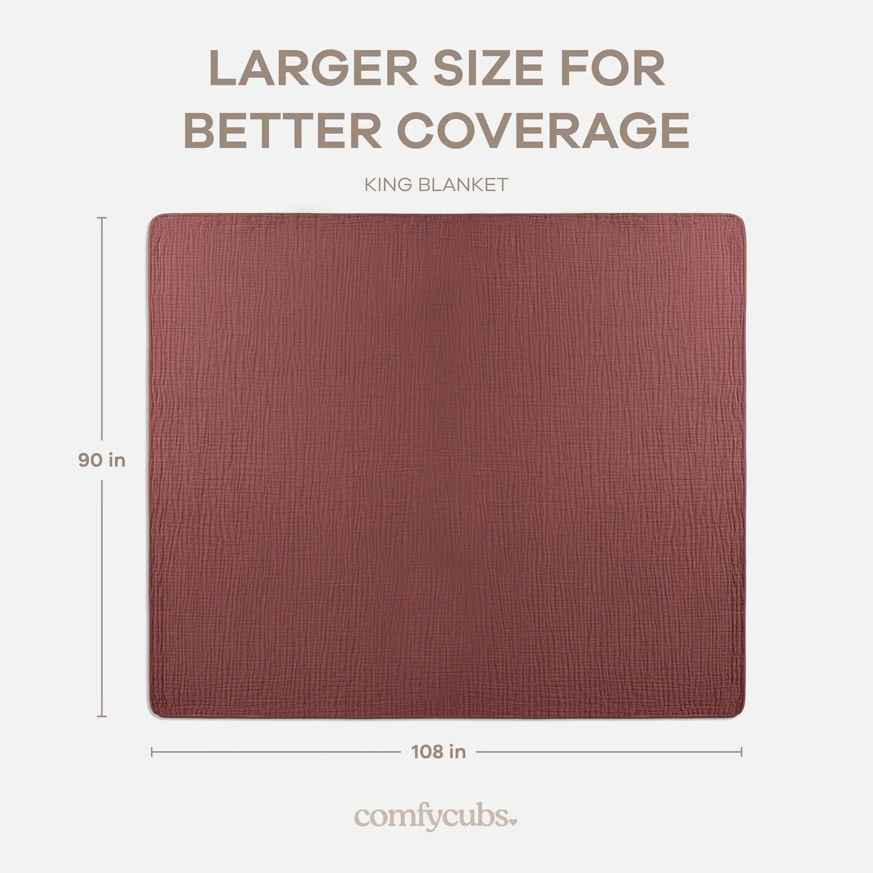 Comfy Cubs Adult Muslin Blanket in Wine - 