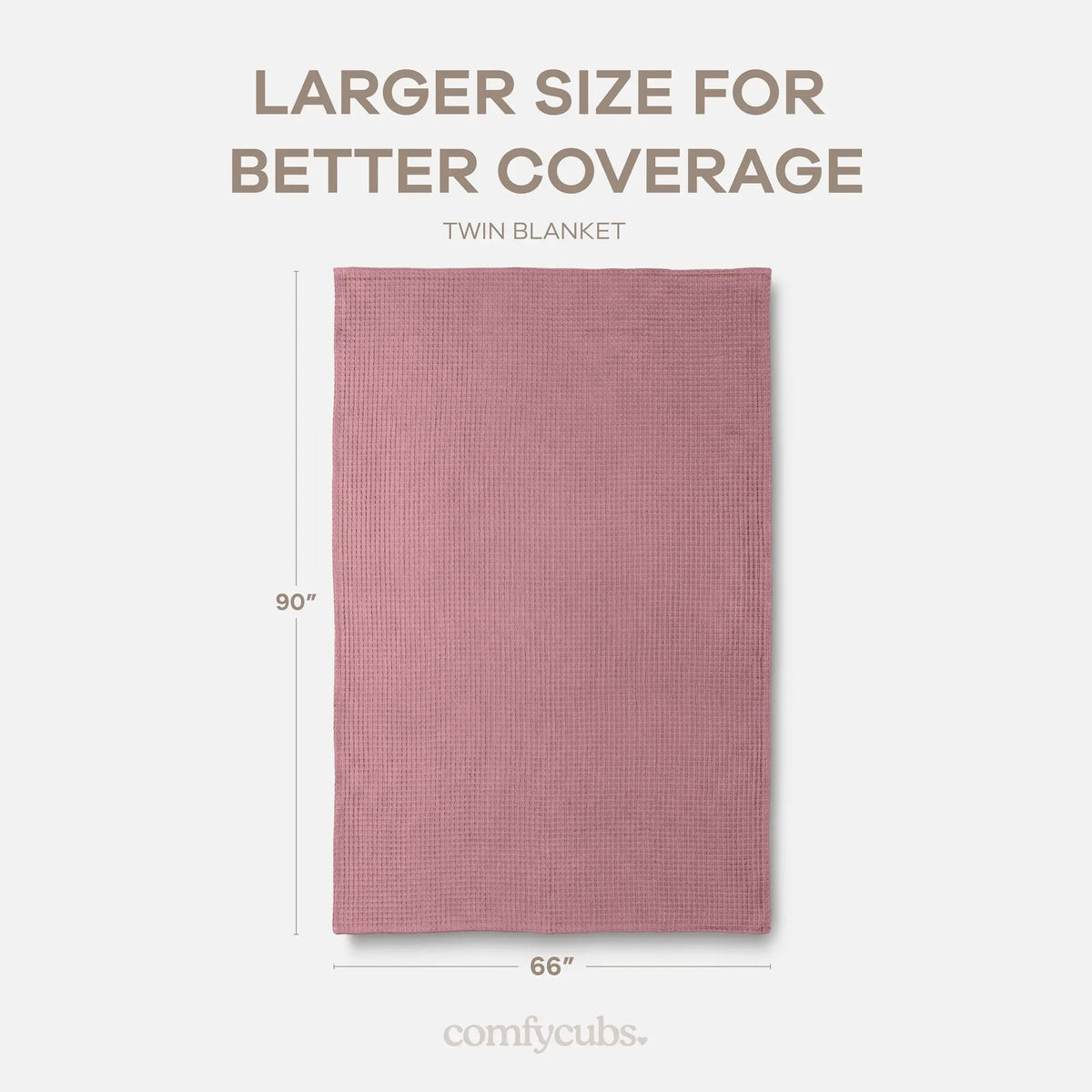 Comfy Cubs Adult Waffle Blankets in Mauve - 