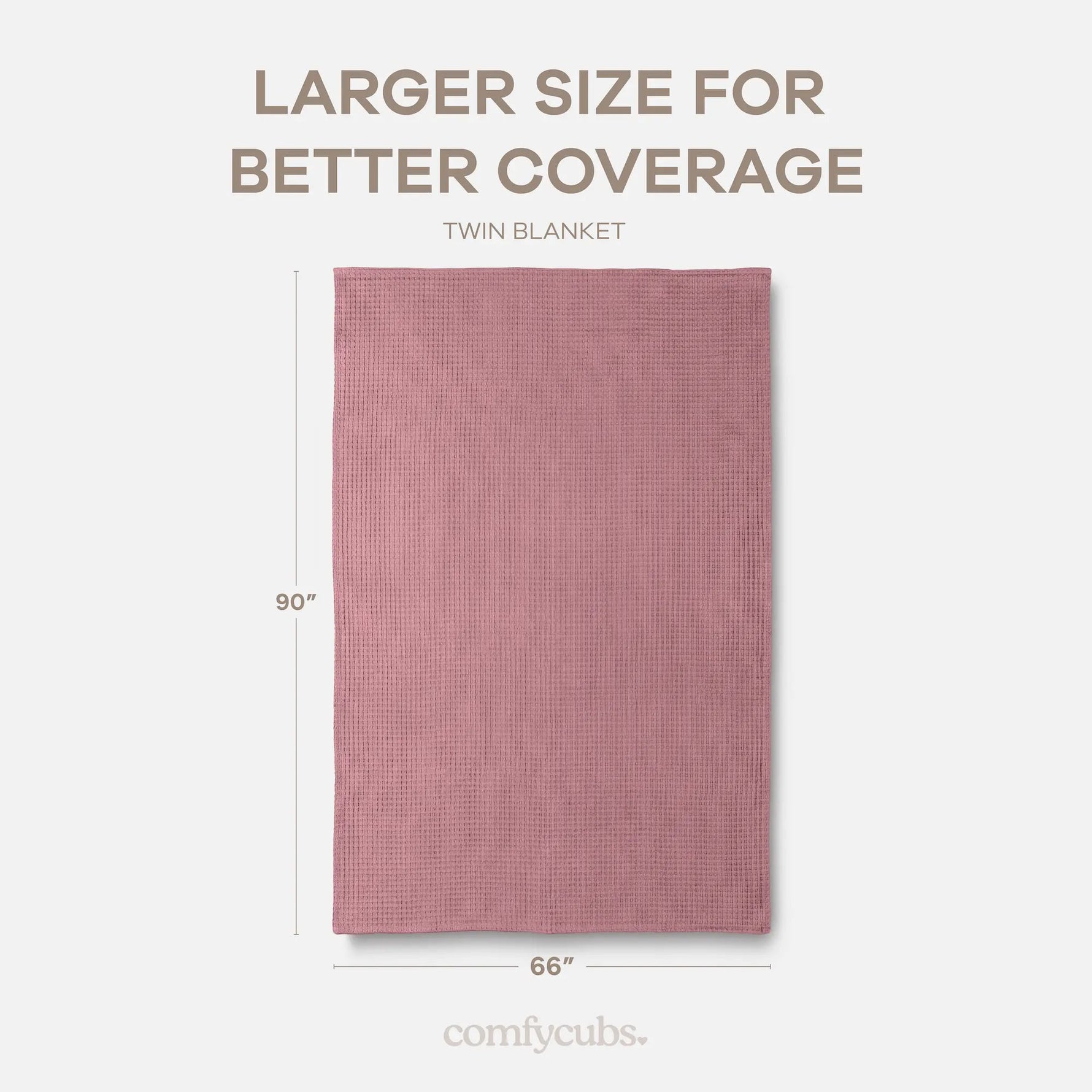 Comfy Cubs Adult Waffle Blankets in Mauve - 