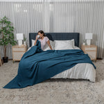 Comfy Cubs Adult Waffle Blankets in Neptune - 