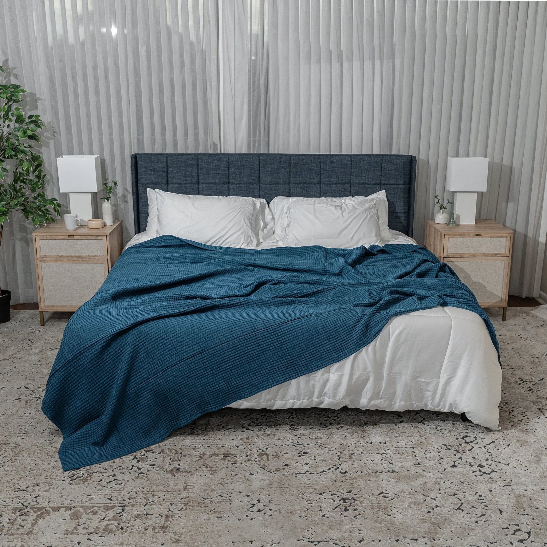 Comfy Cubs Adult Waffle Blankets in Neptune - 