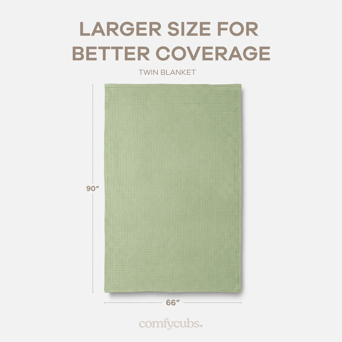 Comfy Cubs Adult Waffle Blankets in Sage - 