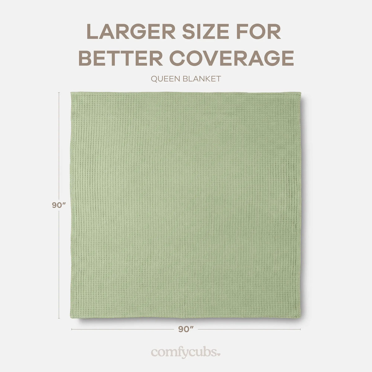 Comfy Cubs Adult Waffle Blankets in Sage - 