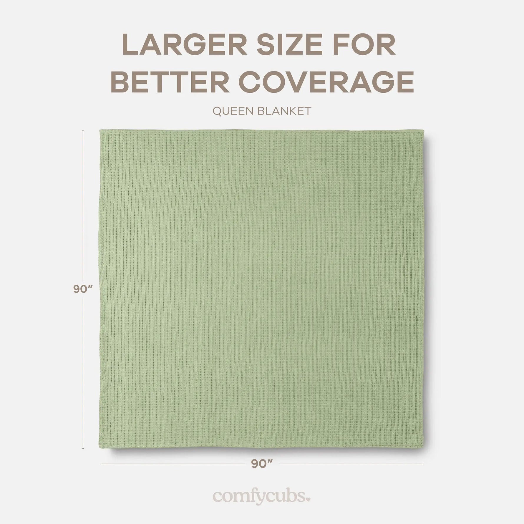 Comfy Cubs Adult Waffle Blankets in Sage - 