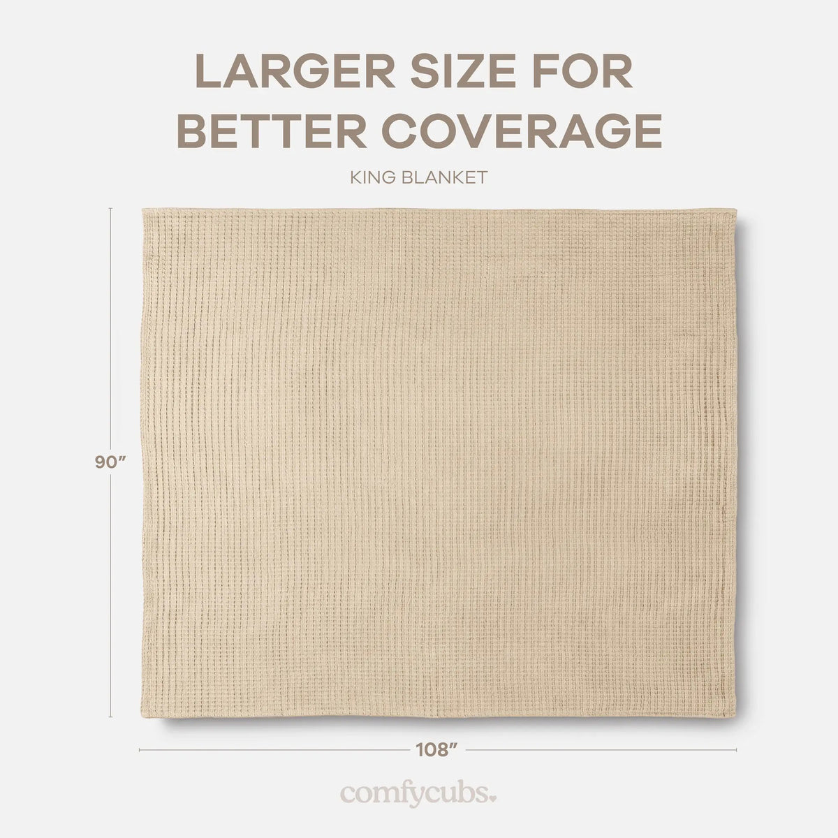 Comfy Cubs Adult Waffle Blankets in Sand - 